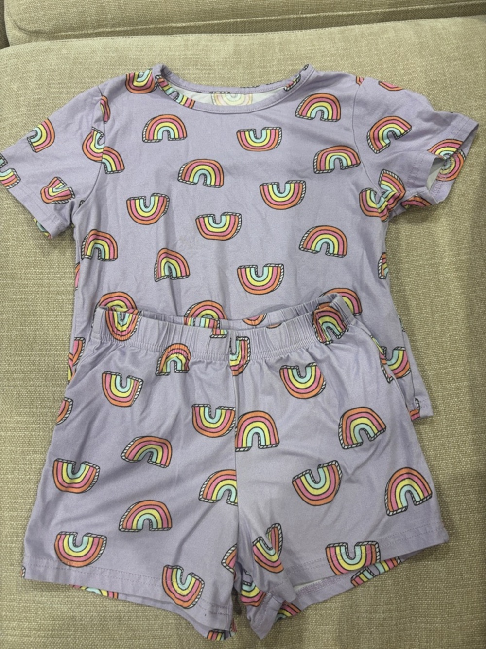 Lilac Rainbow Print Pajama Set